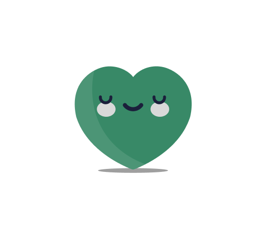 green heart mobile mockup